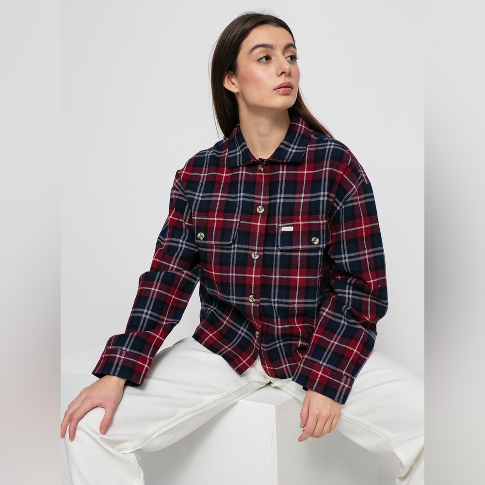 Brixton Bowery Flannel Plaid Cropped Shacket Jacked Shirt XS